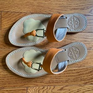 Handmade Italian Leather Sandals - Orange